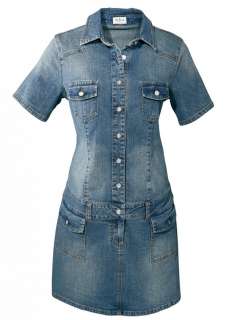 NEU Trendy Stretch Jeanskleid Jeans Kleid Used S+M+L  