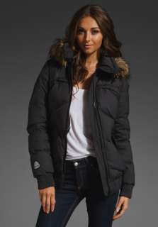 SOIA & KYO Fairy Down Jacket with Fur Hood in Black at Revolve 