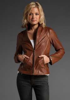 SOIA & KYO Carey Leather Jacket in Caramel  