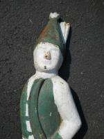 VINTAGE HESSIAN SOLDIER PAINTED CAST IRON ANDIRON  