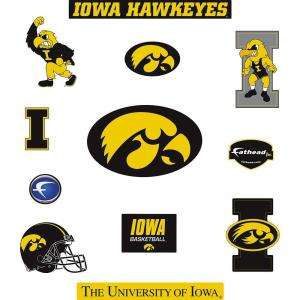 Fathead 40 In. x 27 In. Iowa Hawkeyes Team Logo Assortment Wall 