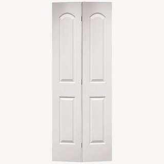   White 2 Panel Round Top Interior Bi Fold Door 11062 at The Home Depot