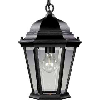   Lighting WelbourneCollection Textured Black 1 light Hanging Lantern