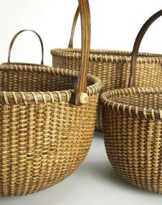 This set of 5 Nantucket Lightship baskets are faithful reproductions 