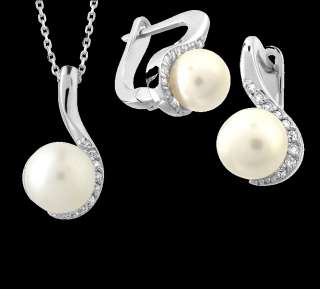 Diamant Perlen Ohrringe und Halskette Weißgold 750er  