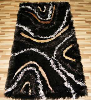 Zottel Teppich Afrika mocca braun Leder Diva 80 x 150  