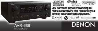 Denon AVR 688 7.1 Channel Independent Zone Home Theater Receiver 