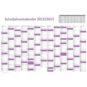   August 2012 bis August 2013 Wandkalender Jahresplaner für Schüler