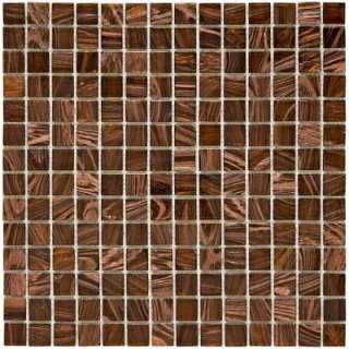  Tile Coppa 12 in. x 12 in. Brown Gold Glass Mesh Mounted Mosaic Tile 