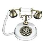 Nostalgie Telefon 1913 WEISS mit altem Rrrring Soundvon Pfiffig 