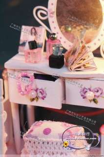 LED Light dollhouse furnitures miniatures Pretty Princess Room kit 