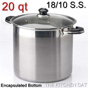 20 QUART STAINLESS STEEL STOCK POT Lid Home Cooking Brand New in Box 