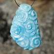 Caribbean Blue LARIMAR Art Carving Natural Gem Stone Focal Bead 