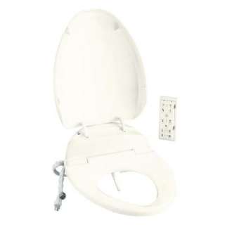   Toilet Seat with Bidet Functionality and In Line Heater in Biscuit
