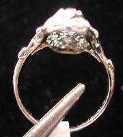Antique 18K WG & Platinum Filigree Ring Diamonds 1920s  