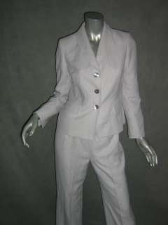 SUIT STUDIO White Grey 2PC Business Pant Suit NEW 14  
