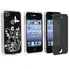 Colorful Flower Case+Privacy Filter for iPhone 4 4G OS  