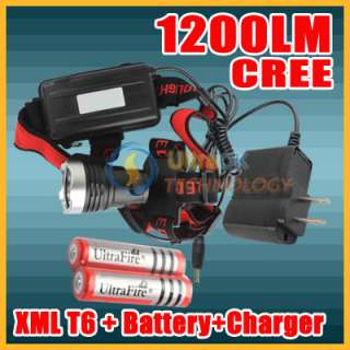   TrustFire Cree XML T6+2xR2 LED Bike Torch Headlamp +Battery +Charger