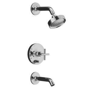   Handle Single Spray Tub and Shower Faucet Trim in Polished Chrome