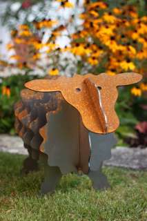   Schaf aus Eisen mit Edelrost Garten Skulptur Gartenskulptur  