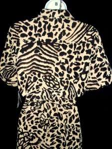 NWT $79 CHARTER CLUB leopard safari career shirt dress  