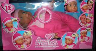 Amia Baby Puppe mit 12 Sounds 46cm NEU & OVP 4018501034444  