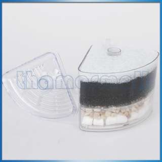 Aquarium Fish Tank Bio sponge Ceramic rings Gravel Corner Filter w 