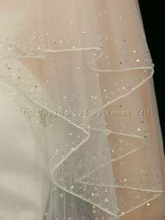 2T Ivory Bridal Wedding Elbow 2.5 Beaded Pencil Veil  