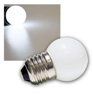 Tropfenlampe E27 kalt weiß 9 LEDs zB für Lichterkette, LED Glühirne 