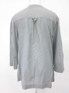 ZARA TRF Gray Cotton Stripe 3/4 Sleeve Tunic Shirt Sz M  
