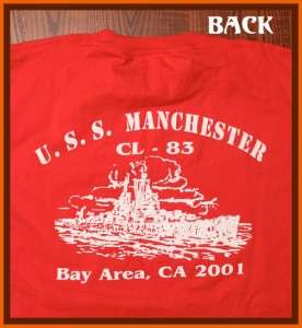 USS Manchester CL 83 US Navy Ship NEW T Shirt L Bay Area 2001  