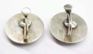 Vintage SIAM NIELLO Sterling Silver Screw Back Earrings  