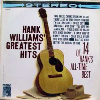 HANK WILLIAMS greatest hits LP vinyl SE3918 VG+  