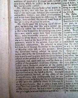 CHARLESTON SC CAPTURE Revolutionary War 1779 Newspaper  