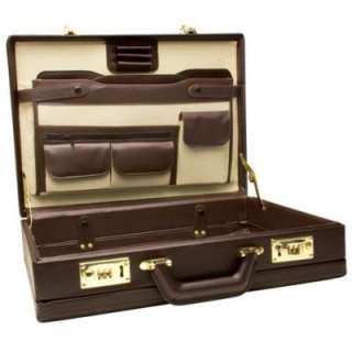 RoadPro Premium Brown Leather Like Expandable Briefcase 045464030026 