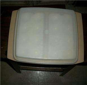   Beige Divided Deviled Egg Carrier Keeper Tray Very Good cond.  