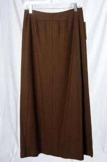 Harve Benard NWT New Chocolate Bown Wool Contemporary Chic Maxi Skirt 
