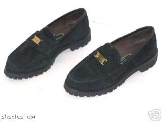 Cole Haan loafer black suede leather 5.5 gold bit  