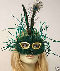 GREEN ISLE Costume Dress Mardi Gras Mask Masquerade  