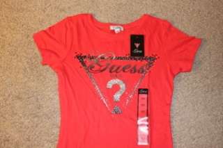 2012 SEXY GUESS Triangle Logo Short Sleeve T Shirt RED SIZE XS/S/M 