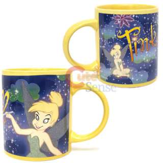 Disney Tinkerbell Coffee Cup / Ceramic Mug Set  2pc Set  Magic Blue 