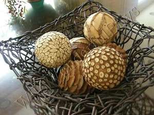 29 Natural Sphere VASE FILLERS Wood Neutral Ball NEW  