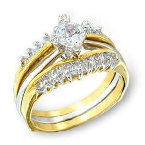  Beautiful Wedding Ring Set 2pc .5ct Bridal Ring Size 9 