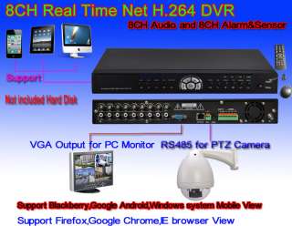 CCTV 8CH VIDEO/AUDIO H.264 Security Mobile Phone DVR  