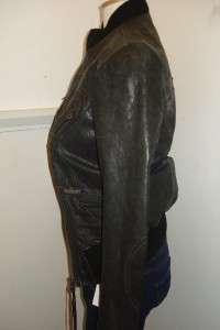 REPLAY WOMENS BLACK LEATHER JACKET RRP £390.00 BNWT  