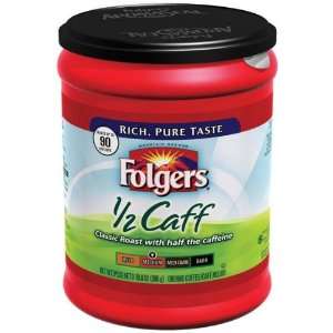 Folgers Medium Roast Coffee 1 / 2 Caff   12 Pack  Grocery 