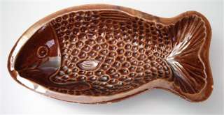 Keramik Backform Fisch Karpfen braun 32,5 cm  