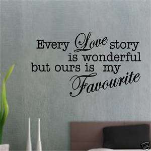 Vinyl Wall  on Every Love Story Quote Sticker Wall Art Vinyl Bedroom