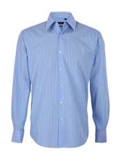 Blue Wide Stripe Classic Fit Shirt by Hugo Boss Black   Blue   Buy 