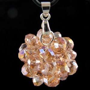    27mm faceted crystal AB rondelle ball pendant